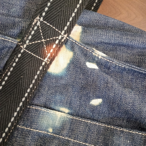 Chala Denim Tote with Brown & Cream Puppy Applique - Picture 8 of 13